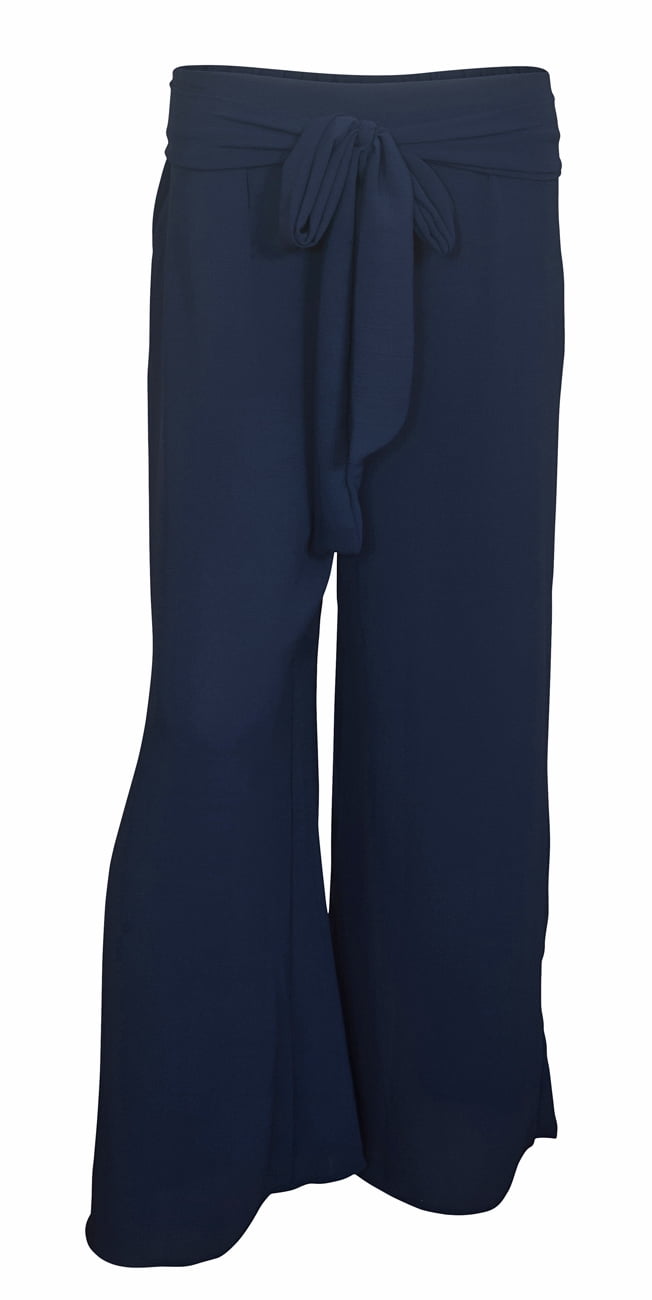navy chiffon pants