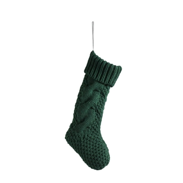 Uuowzo Knitted Wool Candy Bag Double-sided Twists 8-character Narrow Version Gift Bag Pendant Christmas Stocking Indoor Outdoor Christmas Decorations, C