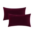 thumbnail image 1 of Juego de 2 fundas de almohada lumbar de terciopelo Jeneoo de 30 x 50 cm, color burdeos, 1 of 6