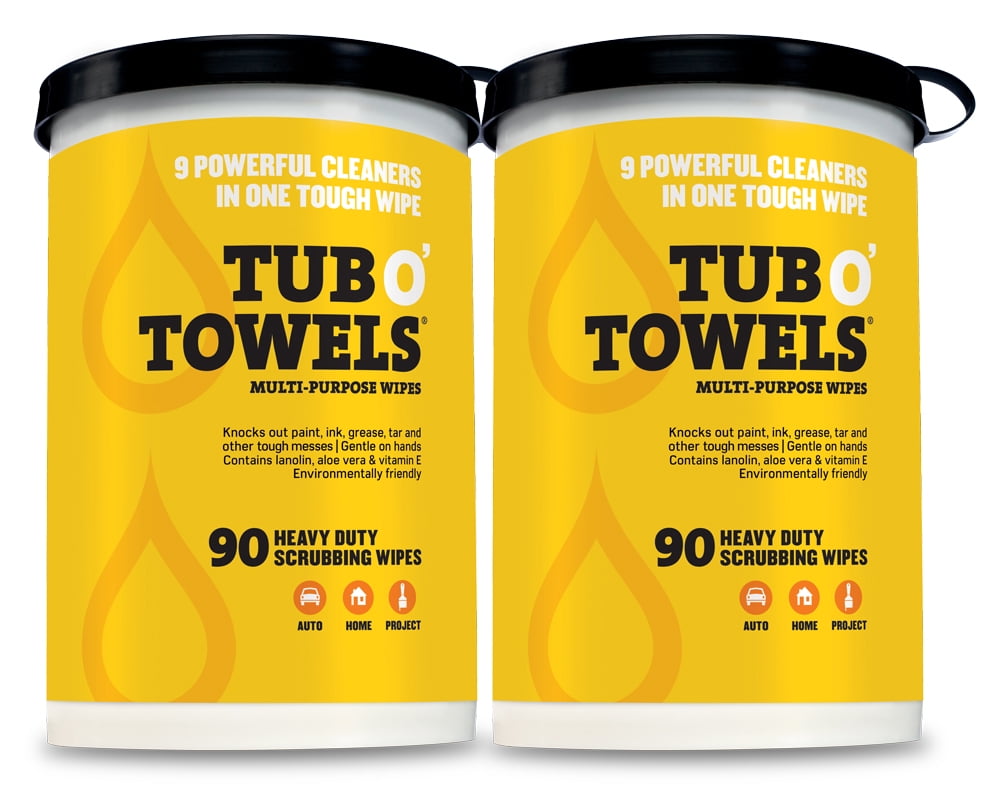Tub O Towels HeavyDuty MultiSurface Cleaning Wipes, Citrus, 10 X 12