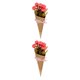 thumbnail image 2 of Advancent Ramo mixto de flores artificiales creativas, simulación de Camelia, rosa, embalaje de papel Kraft, decoración de fiesta en casa, accesorios de Type1 NO1 Advancent CBP002520, 2 of 5