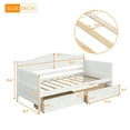 thumbnail image 5 of Twin Size Daybed with 2 Drawers, Wooden Daybed Frame with Headboard and Footboard, Sofa Bed Twin Platform Bed with 10 Slat Support for Bedroom Living Room, No Box Spring Needed, White, 5 of 7