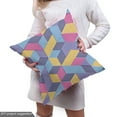 thumbnail image 5 of Ambesonne Geometric Fabric by the Yard Upholstery, Isometric Striped Cubes, 10 Yards, Earth Yellow and Azure Blue, 5 of 5