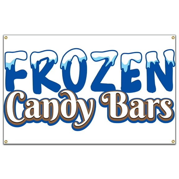 Frozen Candy Bars 60" Banner Concession Stand Food Truck Single Sided
