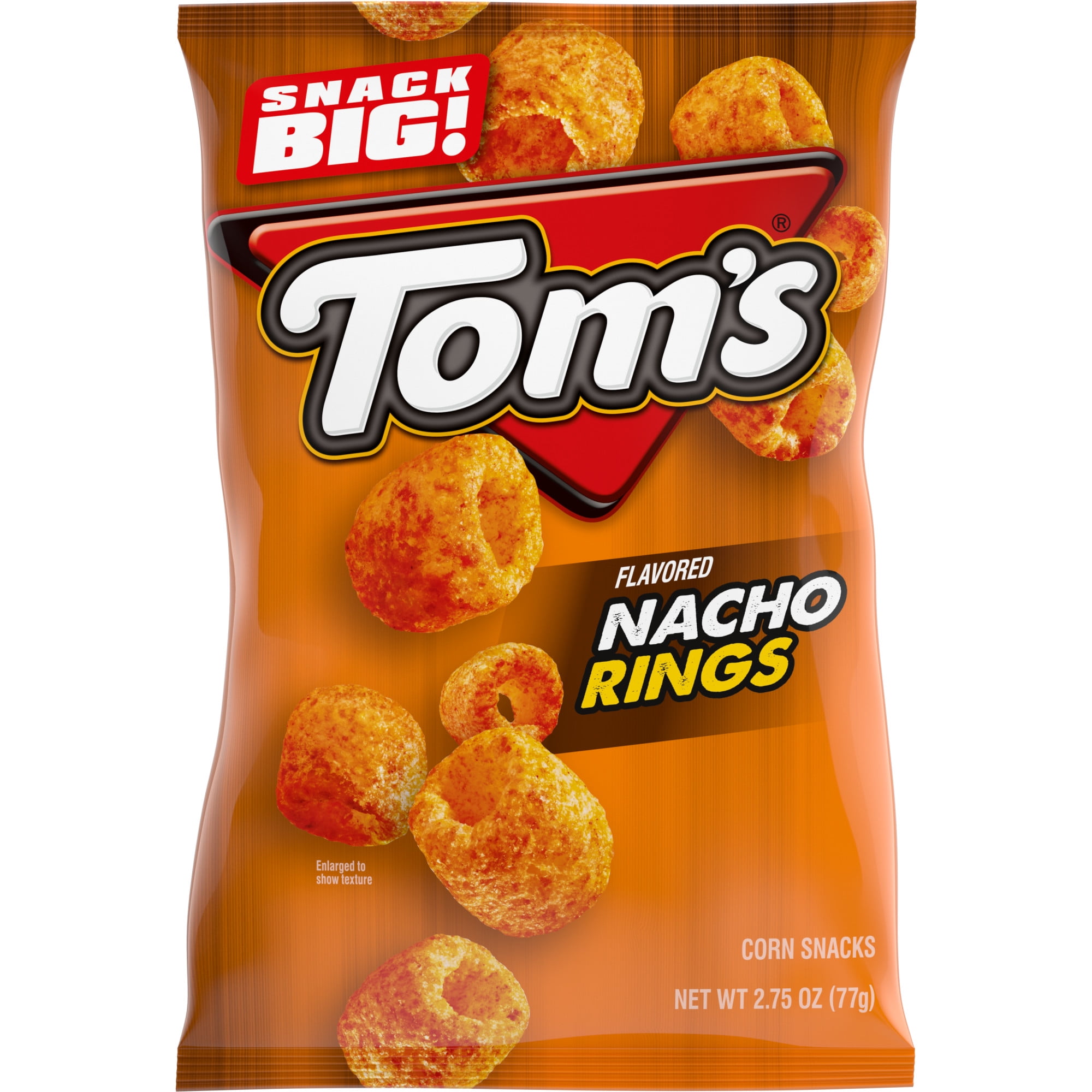 (5 pack) Tom's Nacho Rings Corn Snacks, 2.75 oz Bag