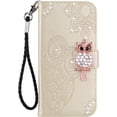 thumbnail image 5 of for Samsung Galaxy A24 4G Wallet Case for Women, Glitter Bling Diamond PU Leather Folio Cover with Card Slot & Wrist Strap Phone Case for Samsung Galaxy A24 4G Owl Gold, 5 of 18