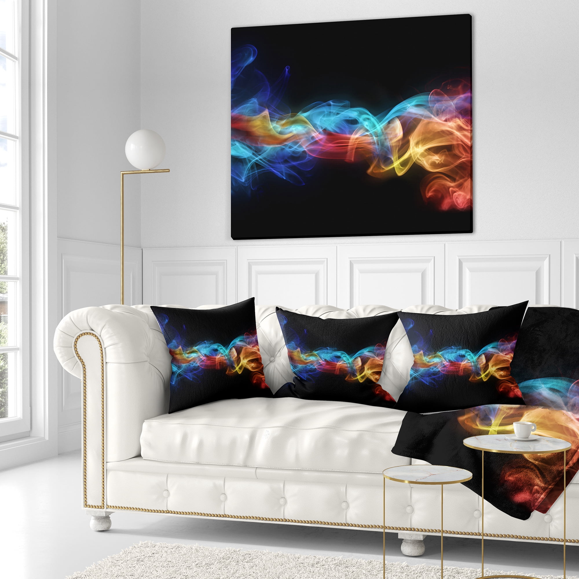 Designart Fire in Colors - Abstract Throw Pillow - 18x18