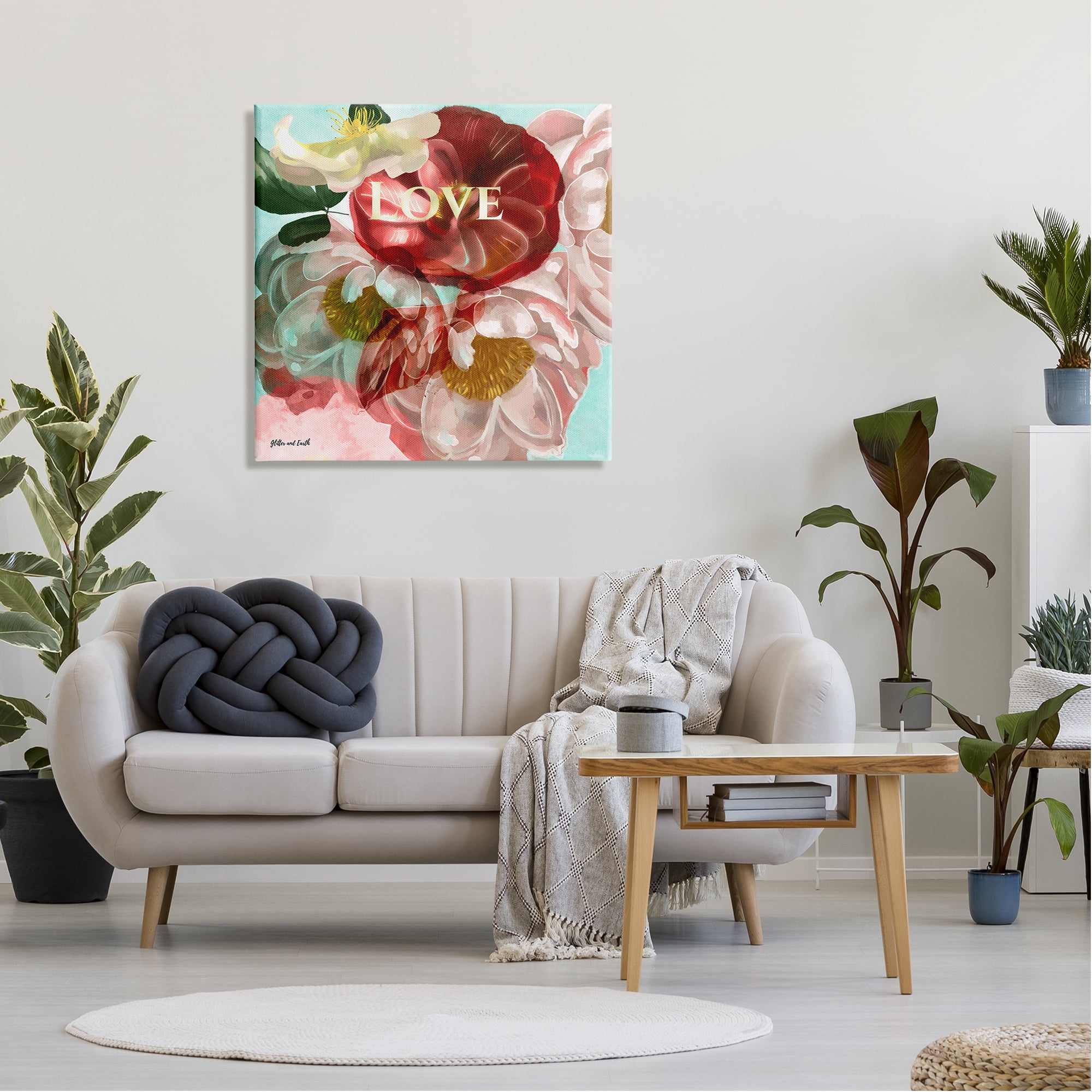 Stupell Love Romantic Blooming Peonies Botanical & Floral Painting Gallery Wrapped Canvas Print Wall Art