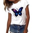 thumbnail image 5 of Otvok Women's Summer Graphic Tee Shirts Short Sleeve Crew Neck Butterfly Print Casual Tops Fashion Clothes Everyday Wear, 5 of 6