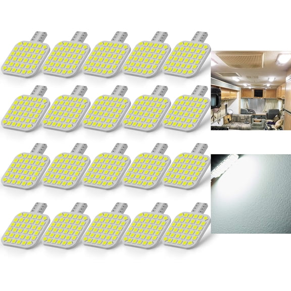 20PCS Interior LED Light Bulbs for RV, Super Bright 2835 36SMD White T10 LED Bulbs Replacement for Camper Trailer Motorhome Indoor Ceiling Dome Lights(12V DC)