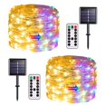 thumbnail image 1 of Guirnalda de luces solares JMEXSUSS, paquete de 2, 100 LED, 10 m, que cambian de color, 1 of 7