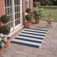 thumbnail image 4 of Safavieh Courtyard Ermintrude Striped Indoor/Outdoor Area Rug, Beige/Navy, 9' x 12', 4 of 14
