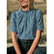 thumbnail image 2 of Blusa PRETTYGARDEN de verano con ojales bordados en azul gris para mujer, 2 of 7