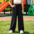 thumbnail image 6 of SGFCWSX Girls Wide Leg Pants Loose Casual Relaxed Fit Elastic Waist Fall Lounge Trousers Black Size 5T, 6 of 6