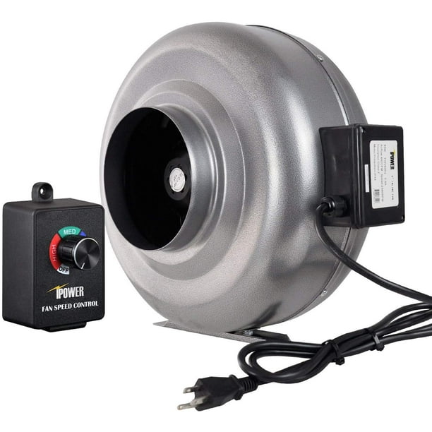 iPower 6 Inch 442 CFM Duct Inline HVAC Exhaust Blower Ventilation Fan with Variable Speed