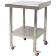 thumbnail image 4 of Stainless Steel Prep Table, 24 x 24 x 35-1/2 Inch, 440lbs Load Capacity Heavy Duty Metal Worktable with Backsplash Adjustable Undershelf & 4 Casters, 4 of 8