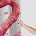 thumbnail image 3 of Orinice Flamingo print shower curtain set watercolor splash painting bathroom set tropical animals 36x72, 3 of 7