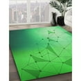thumbnail image 3 of Ahgly Tapis Rond Lavable en Machine Intérieur Transitionnel Vert Néon, 7 Pieds Rond, 3 of 7