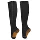 thumbnail image 1 of Calcetines de compresión con cremallera, de nailon suave, lavables y reutilizables, con puntera abierta, moldeadores de piernas para mujer, color negro, talla L/XL., 1 of 14