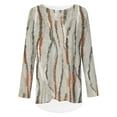 thumbnail image 2 of CLOOCL Women Plus Size Blouse Plain Vintage Pattern Print Fall Long Sleeve Casual Tops, 2 of 6