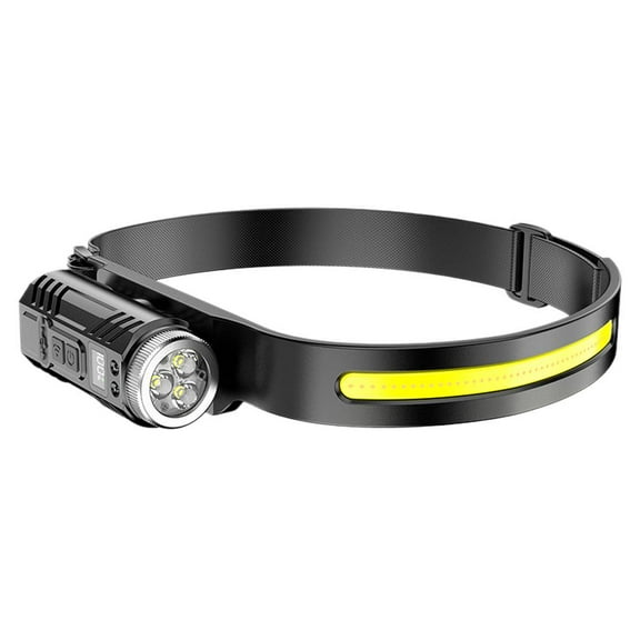 LED Headlamp Rechargeable, Wide Beam Head Lamp, COB Silicone Sensor Headlamp with 7Mode Head Lights for Forehead, Bright Headlamps for Adults, Red Light Headlight