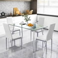 thumbnail image 2 of Gymax 5 PCS 51'' Rectangle Dining Set 0.3'' Thick Glass Table w/ 4 Padded Dining Chairs, 2 of 7