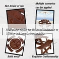 thumbnail image 5 of Brown 8 Person Round Outdoor Picnic Table with 4 Built in Benches Umbrella Hole Wood Metal Table Bench Set for Garden Backyard Porch Patio, 5 of 18