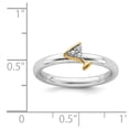 thumbnail image 3 of 925 Sterling Silver Stackable Gold-Plated Martini Glass Diamond Ring Eternity Band Size 7 (.04 cttw.), 3 of 4