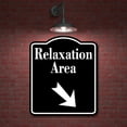 thumbnail image 2 of Relaxation Area 45 Degree Down Right Arrow BLACK Aluminum Composite Sign, 8.5"x10", 2 of 9