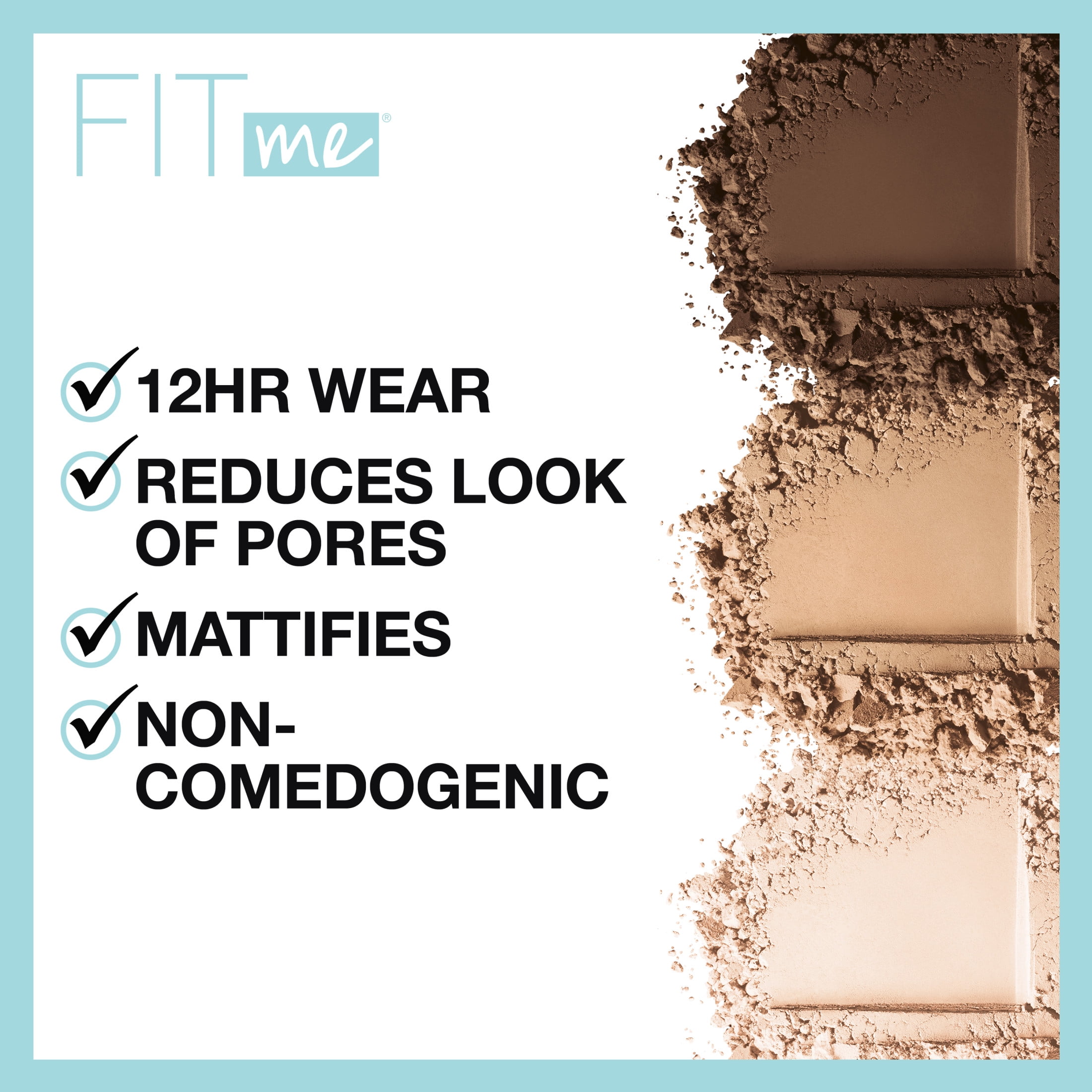 Maybelline Fit Me Matte Poreless Pressed Face Powder Makeup, Fair Ivory, 0.29 oz