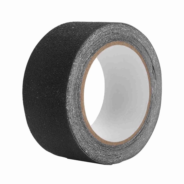 Cinta adhesiva antideslizante de PVC de 5 m x 5 cm para decoración de seguridad de escaleras y suelos (negra)