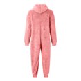 thumbnail image 6 of Men Artificial Wool Long Sleeve Pajamas Casual Solid Color Zipper Loose Hooded Jumpsuit Pajamas Casual Winter Warm Rompe 1 Piece Suit On Sleepwear, 6 of 6