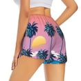 thumbnail image 4 of Picia Beach with Palm Trees Pattern Women's 2 in 1 Athletic Running Shorts High Waisted Workout Casual Gym Sweat Shorts with Comfy Liner Zipper Pockets-X-Large, 4 of 9