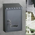 thumbnail image 3 of facefd Rust-proof Mailbox 22x6.5x30cm Wall Mounted Mail Box Secure Case Black 1, 3 of 8