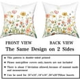 thumbnail image 5 of Summer Flower Throw Pillow Covers 16 X 16 Inch Set of 2, Watercolor Wildflower Poppy Floral Butterflies Decorative Pillows Cushion Case Square Outdoor Farmhouse Couch Sofa Car Home, 5 of 6