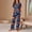 Navy, variant on Halloween Pajamas Halloween Printed Short Sleeve Long Pants Pajamas for Women Set