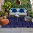 thumbnail image 2 of Navy Blue Floral Outdoor Rug for Patio/Deck/Porch, Non-Slip Large Area Rug 5 x 8 Ft, Vintage Farmhouse Abstract Flowers Indoor Outdoor Rugs Washable Area Rugs, Reversible Camping Rug Carpet Runner, 2 of 8