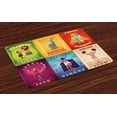 thumbnail image 1 of Ambesonne Colorful Place Mats Set of 4, Retro Circus Animals, Standard Size, Multicolor, 1 of 4