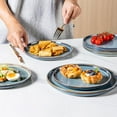 thumbnail image 5 of AmorArc Dinner Plates Set of 6, 10.5 Inch Reactive Glaze Ceramic Plates Set, Microwave, Dishwasher Safe, Scratch Resistant, Modern Large Dinnerware Dishes Set Kitchen Stoneware Plates-Ceylon Blue, 5 of 9