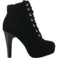 thumbnail image 2 of Top Moda Polish Military Lace Up Platform Chunky High Heel Ankle Booties, 2 of 4