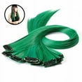 thumbnail image 3 of Fashionable Green Hair Extensions Clip on for Hair Styling Made of Fiber Lightweight, 3 of 4