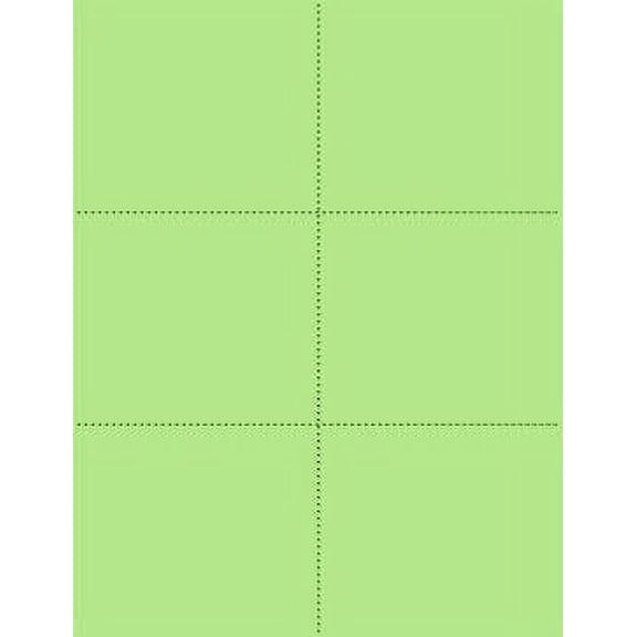 Green Perforated Cards 6 on a Page 8-1/2 x 11"