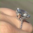 thumbnail image 2 of 3.50Ct Lab Created Oval Cut Diamond Women's Engagement Ring 14K White Gold Plated 18'', 2 of 3