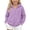 Purple, variant on XRoczxe Kids Zip Up Hooded Fleece Jacket, Girls Boys Soft Warm Solid Color Hoodie Coat, Casual Long Sleeve Windproof Outerwear for Winter Daily Wear Pink