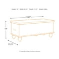 thumbnail image 4 of Ashley Fossil Modern Wood Ridge Storage Bench in Antique White and Brown, 4 of 4
