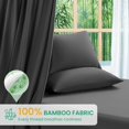 thumbnail image 2 of 100% Viscose Derived from Bamboo_Sheets King Size, Ultra Breathable & Cooling Bed Sheets for Hot Sleepers, Hotel Luxury Silky Bedding Sheets, 16" Deep Pocket - 4PC (Black,King), 2 of 18