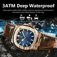 thumbnail image 5 of EXPLOJOY Fashion Luxury Leather Watch for Men Waterproof Quartz Square Watch with Date Luminous, 5 of 9
