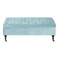 thumbnail image 6 of Elle Decor Collette Tufted Storage Bench in French Blue Velvet, 6 of 9