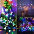 thumbnail image 4 of Star Curtain String Light - 12 Stars with 138 LED Star Lights, Wire Length 10Feet, Curtain String length 28Inch, 4 of 6