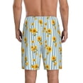 thumbnail image 4 of Lsque Blue White Striped Sunflower Mens Sleep Pajama Shorts,Short Pajama Pants, Cotton Ultra-Soft Knit-3X-Large, 4 of 9